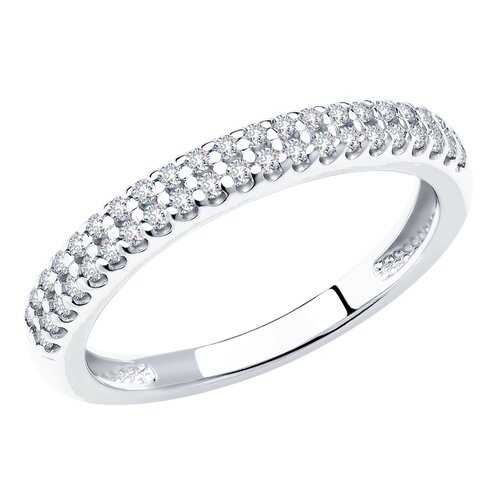 Серебряное кольцо женское с дорожкой фианитов SOKOLOV 94011536 р.19 в Адамас