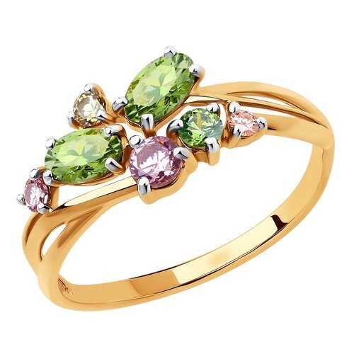 Кольцо женское SOKOLOV из золота с фианитами Swarovski 81010462 р.19 в Адамас