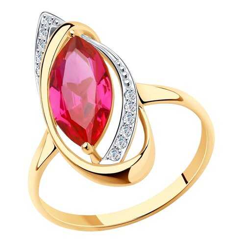 Кольцо женское SOKOLOV из золота с корундом и фианитами 716014 р.17 в Адамас