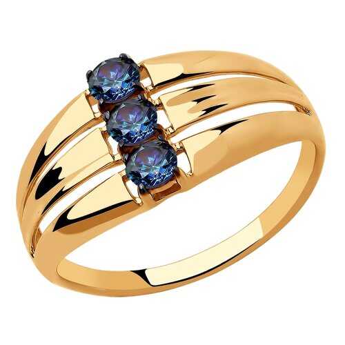 Кольцо женское SOKOLOV из золота с синими Swarovski Zirconia 81010448 р.18.5 в Адамас