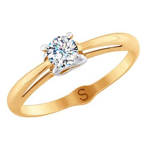 Кольцо женское SOKOLOV из золота со Swarovski Zirconia 81010369 р.18 в Адамас