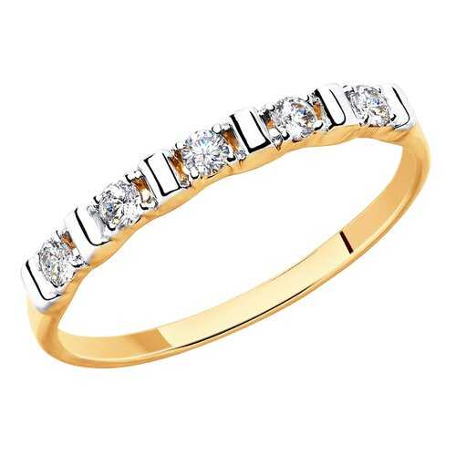 Кольцо женское SOKOLOV из золота со Swarovski Zirconia 81010415 р.16 в Адамас
