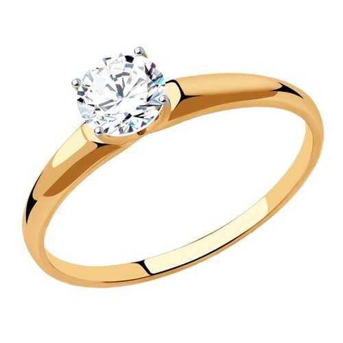Кольцо женское SOKOLOV из золота со Swarovski Zirconia 81010438 р.18.5 в Адамас