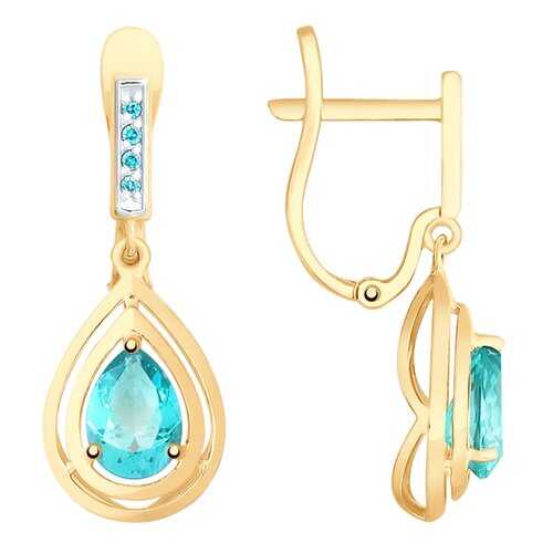 Серьги SOKOLOV из золота с топазами Swarovski и фианитами 725674 в Адамас