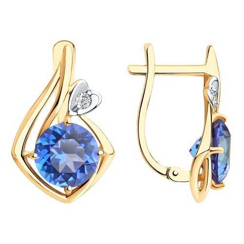 Серьги SOKOLOV из золота с топазами Swarovski и фианитами Swarovski 726204 в Адамас