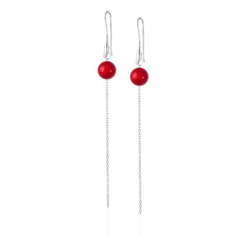 Серьги Lattrice, вставка коралл, артикул 54655990 в Адамас