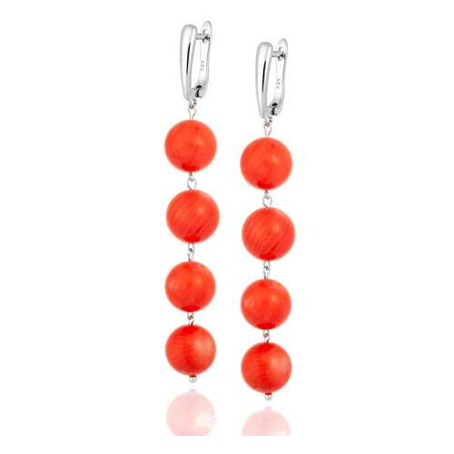 Серьги Lattrice, вставка коралл, артикул 54657003 в Адамас