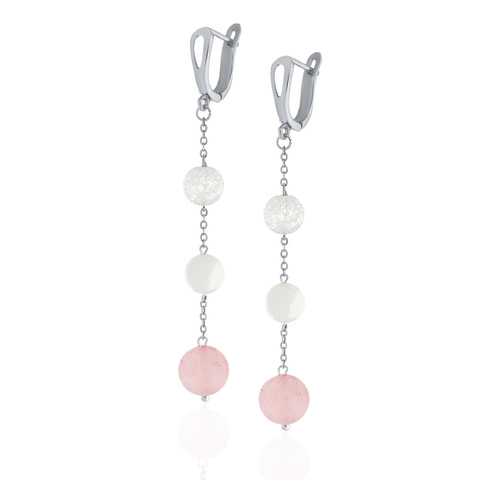Серьги Lattrice, вставка кварц, артикул 741111612 в Адамас