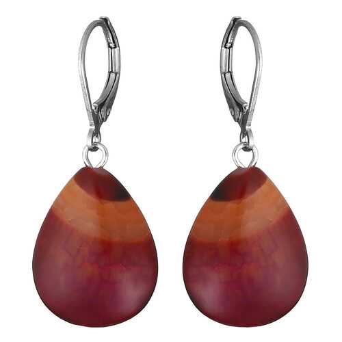 Серьги My-bijou Висюльки, агат бордовый микс 3,8 см в Адамас