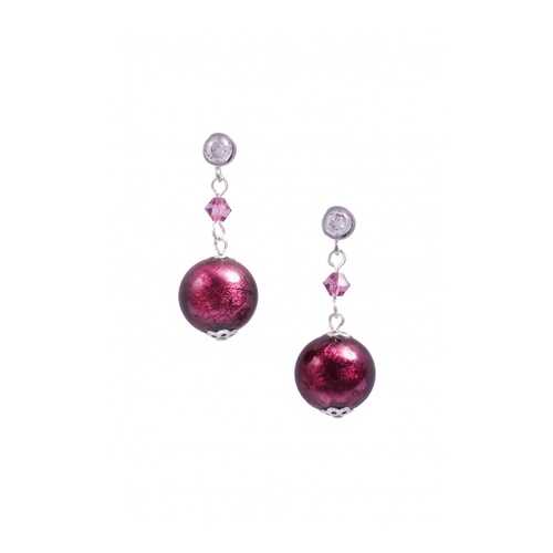 Серьги Perla Appeso Argento 09030533 фиолетовые в Адамас