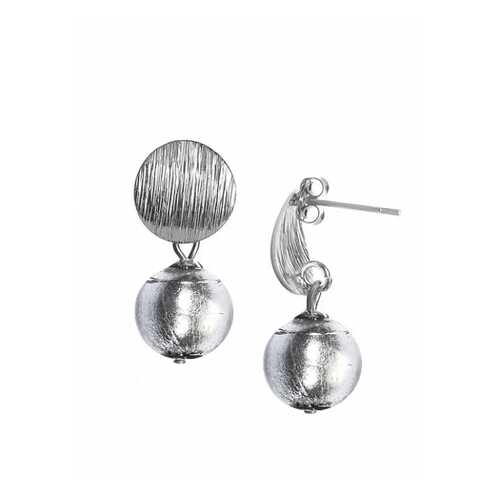 Серьги Perla Metallo Silver Rotondo 09030615 серые в Адамас