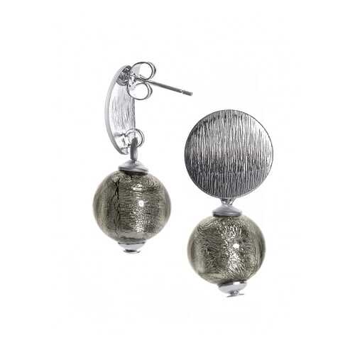 Серьги Perla Metallo Silver Rotondo 9030657088 серые в Адамас