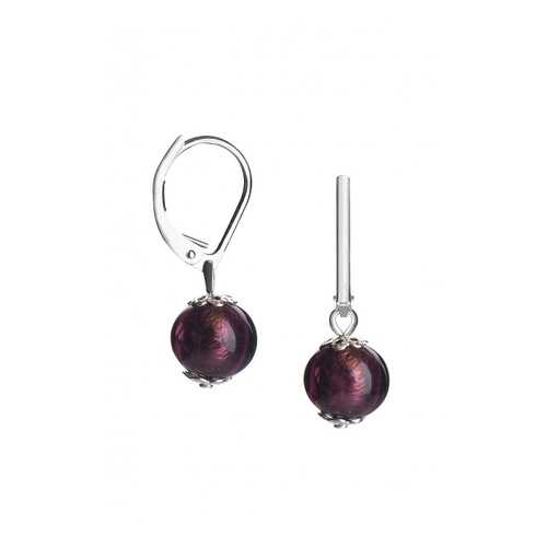 Серьги Perla Piccolo Argento 09030704 фиолетовые в Адамас